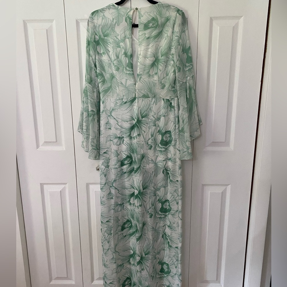 NWT ANONYME Designers Italy Floral Green Leaf Pantsuit IT 42 US Size 6 - Picture 4 of 16
